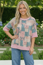 Load image into Gallery viewer, Patchwork Dreams Short Sleeve Top
