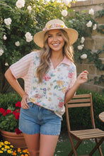 Load image into Gallery viewer, Strawberry Patch Floral and Stripe Mixed Top
