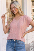 Load image into Gallery viewer, Coral Bloom Floral Stripe V-Neck Top
