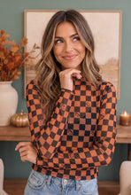 Load image into Gallery viewer, Spooky Checkered Pumpkin Mesh Long Sleeve Top
