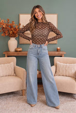 Load image into Gallery viewer, Dotted Dreams Sheer Mesh Mock Neck Top
