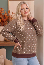 Load image into Gallery viewer, Cozy Dots Ribbed Pullover in Caramel
