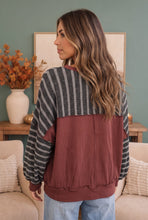 Load image into Gallery viewer, Perfect Plum Striped Sweater
