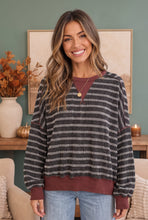 Load image into Gallery viewer, Perfect Plum Striped Sweater
