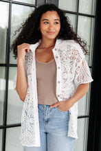 Load image into Gallery viewer, VERY J- Head in the Clouds Lace Button Down

