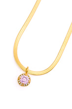 Load image into Gallery viewer, NO TARNISH- Here to Shine Gold Plated Necklace in Pink
