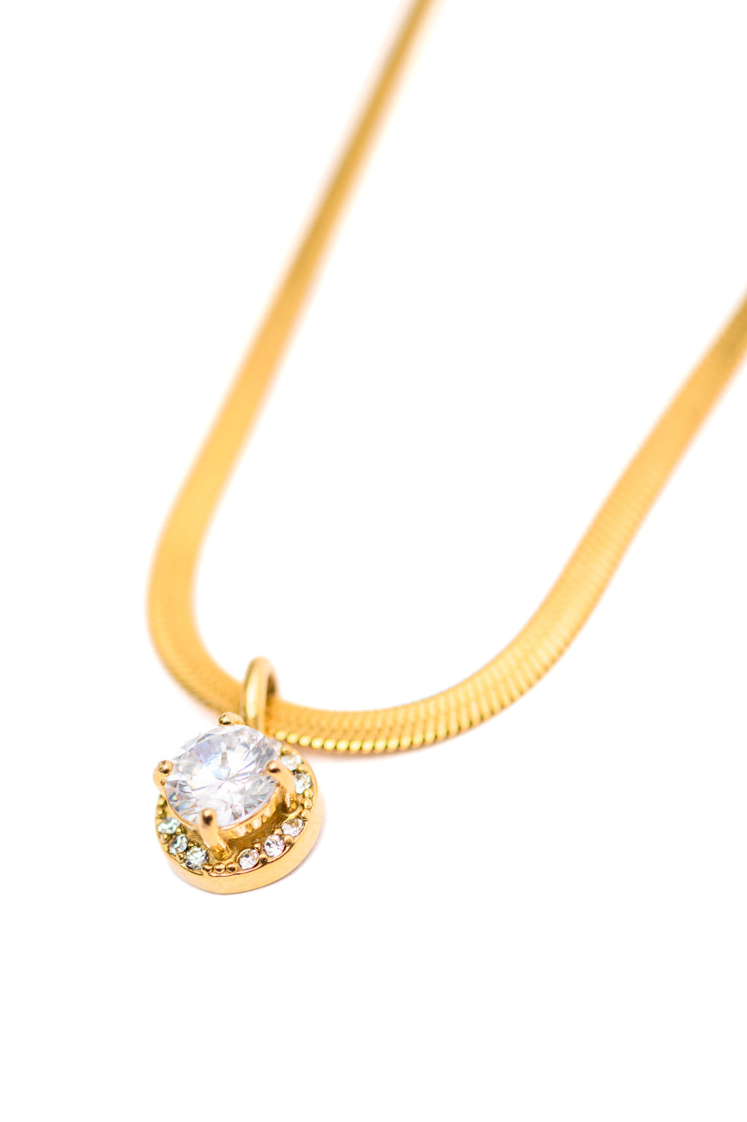 NO TARNISH- Here to Shine Gold Plated Necklace in White