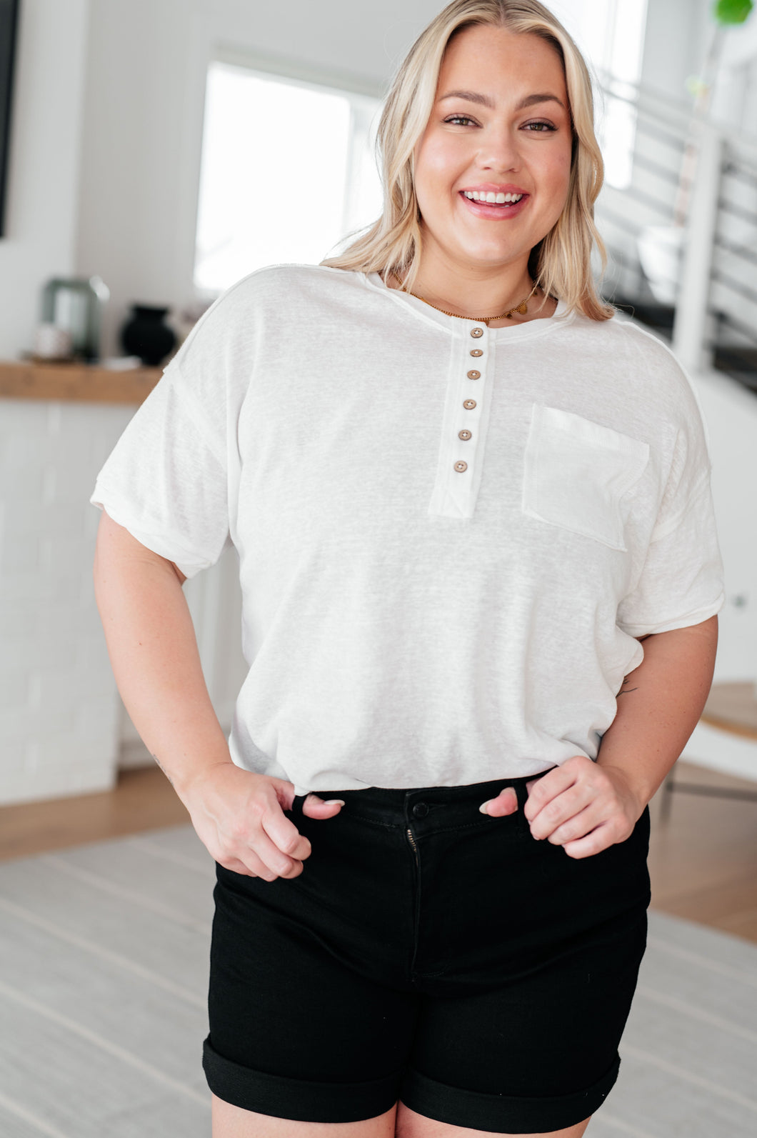 VERY J- Hipster Henley Top