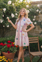 Load image into Gallery viewer, Holographic Pink Star Patch Mini Dress
