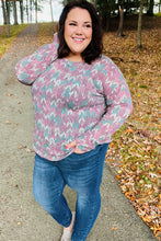 Load image into Gallery viewer, Magenta &amp; Teal Vintage Two Tone Knit Top
