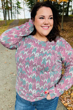 Load image into Gallery viewer, Magenta &amp; Teal Vintage Two Tone Knit Top
