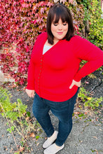 Load image into Gallery viewer, Day On The Town Red Snap Button Rib Cardigan
