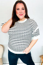 Load image into Gallery viewer, You've Got This Ivory &amp; Black Wavy Stripe Pattern Sweater Top
