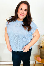 Load image into Gallery viewer, The Perfect Find Sky Blue Dolman Short Sleeve Crochet Sweater Top
