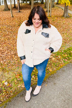 Load image into Gallery viewer, Feeling Bold Ivory Sherpa Fleece Faux Leather Jacket
