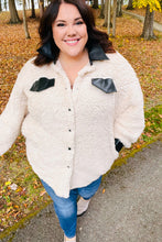 Load image into Gallery viewer, Feeling Bold Ivory Sherpa Fleece Faux Leather Jacket
