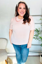 Load image into Gallery viewer, New Day Blush Flat Collar Floral French Terry Blouse
