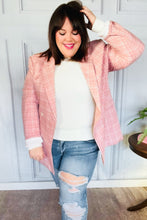 Load image into Gallery viewer, Get To It Pink Plaid Double Breasted Collar Lapel Blazer
