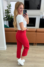 Load image into Gallery viewer, JUDY BLUE- Lisa High Rise Control Top Wide Leg Crop Jeans in Red
