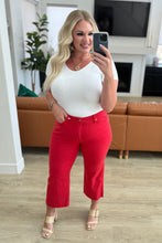 Load image into Gallery viewer, JUDY BLUE- Lisa High Rise Control Top Wide Leg Crop Jeans in Red
