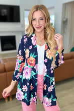 Load image into Gallery viewer, DEAR SCARLETT- Lizzy Cardigan in Navy and Lavender Bouquet
