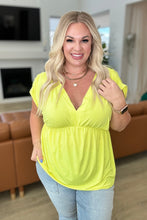 Load image into Gallery viewer, DEAR SCARLETT- Rhea Peplum Top in Neon Yellow
