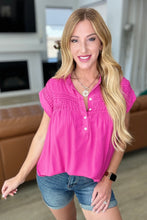 Load image into Gallery viewer, ANDREE BY UNIT- Pleat Detail Button Up Blouse in Hot Pink
