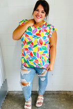 Load image into Gallery viewer, Feeling Playful Lavender &amp; Yellow Floral Print Flutter Sleeve Top
