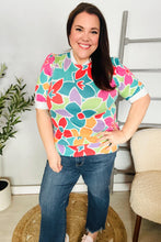 Load image into Gallery viewer, Spring Vibes Multicolor floral Rib Back Bow Tie Detail Top
