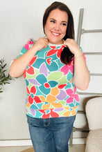 Load image into Gallery viewer, Spring Vibes Multicolor floral Rib Back Bow Tie Detail Top

