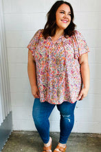 Load image into Gallery viewer, Plum Multicolor Boho Paisley Tie Neck Dolman Top
