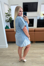 Load image into Gallery viewer, Earthy Chic Mineral Wash Mini Dress in Denim- VERY J
