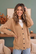Load image into Gallery viewer, Wear Me Out Distressed Hem Knit Cardigan
