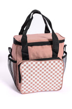 Load image into Gallery viewer, BEACH READY!! Insulated Checked Tote in Pink
