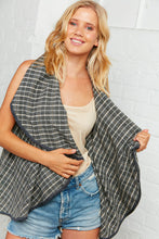 Load image into Gallery viewer, Moss Plaid Sleeveless Scalloped Vest
