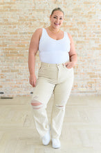 Load image into Gallery viewer, Selena High Rise Distressed 90&#39;s Straight Jeans in Bone- JUDY BLUE
