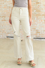 Load image into Gallery viewer, Selena High Rise Distressed 90&#39;s Straight Jeans in Bone- JUDY BLUE
