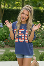 Load image into Gallery viewer, Blue Stars and Stripes '250' Top
