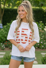 Load image into Gallery viewer, White Stars and Stripes '250' Top

