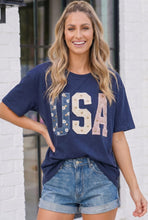 Load image into Gallery viewer, Stars Stripes and Daisy Vibes USA Graphic Tee
