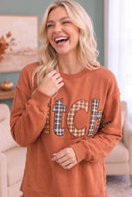 Load image into Gallery viewer, Basic Witch Plaid Patch Sweatshirt
