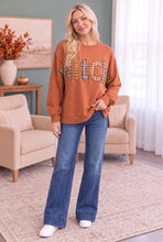 Load image into Gallery viewer, Basic Witch Plaid Patch Sweatshirt

