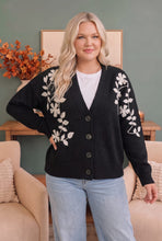 Load image into Gallery viewer, Off the Vine Black Floral Embroidered Cardigan
