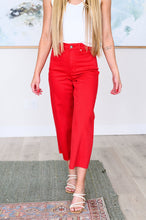 Load image into Gallery viewer, JUDY BLUE- Lisa High Rise Control Top Wide Leg Crop Jeans in Red
