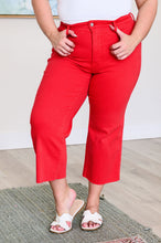 Load image into Gallery viewer, JUDY BLUE- Lisa High Rise Control Top Wide Leg Crop Jeans in Red

