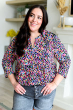 Load image into Gallery viewer, DEAR SCARLETT- Lizzy Babydoll Top in Black Multi Painted
