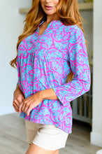 Load image into Gallery viewer, DEAR SCARLETT- Lizzy Babydoll Top in Emerald and Pink Paisley
