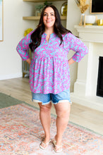 Load image into Gallery viewer, DEAR SCARLETT- Lizzy Babydoll Top in Emerald and Pink Paisley
