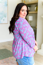 Load image into Gallery viewer, DEAR SCARLETT- Lizzy Babydoll Top in Emerald and Pink Paisley
