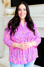 Load image into Gallery viewer, DEAR SCARLETT- Lizzy Babydoll Top in Magenta Brushstrokes
